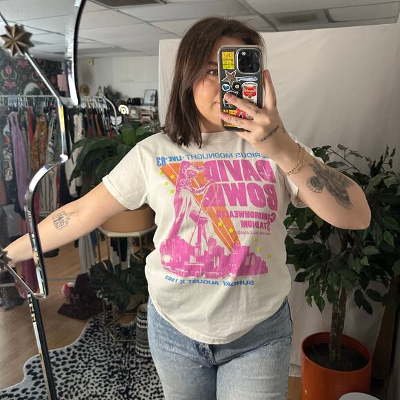 Daydreamer David Bowie Tour Cotton Graphic Tee White Size Medium - Picture 2 of 5